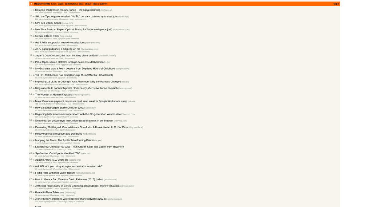 Over Hacker News