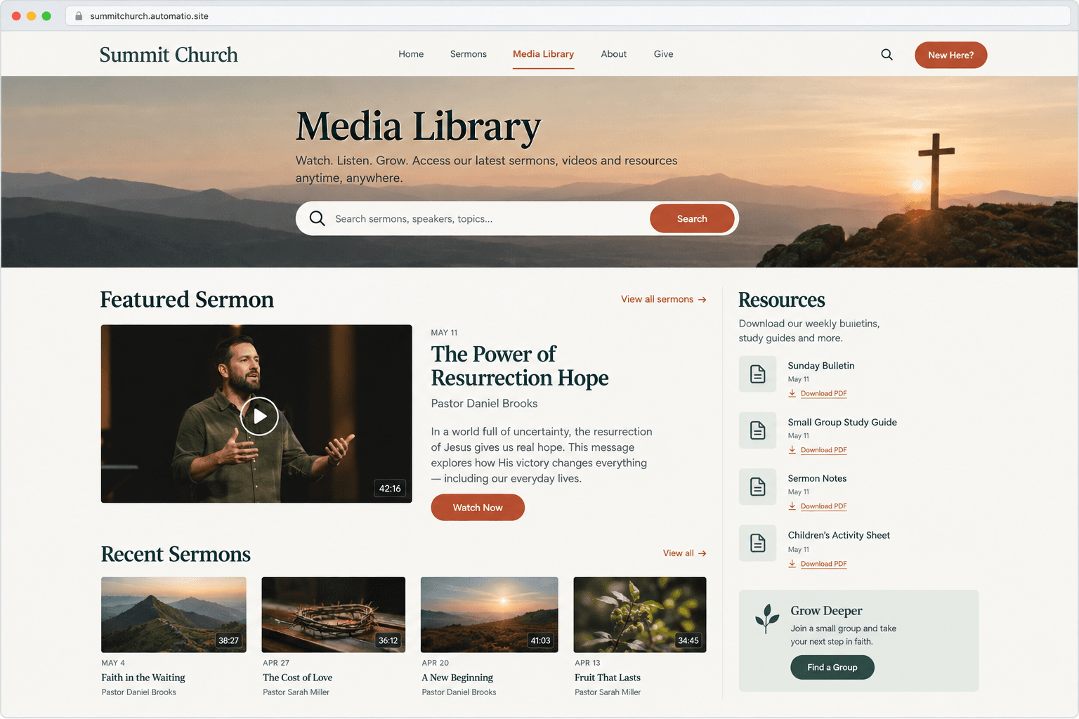 AI render of a build: Sermon media archive