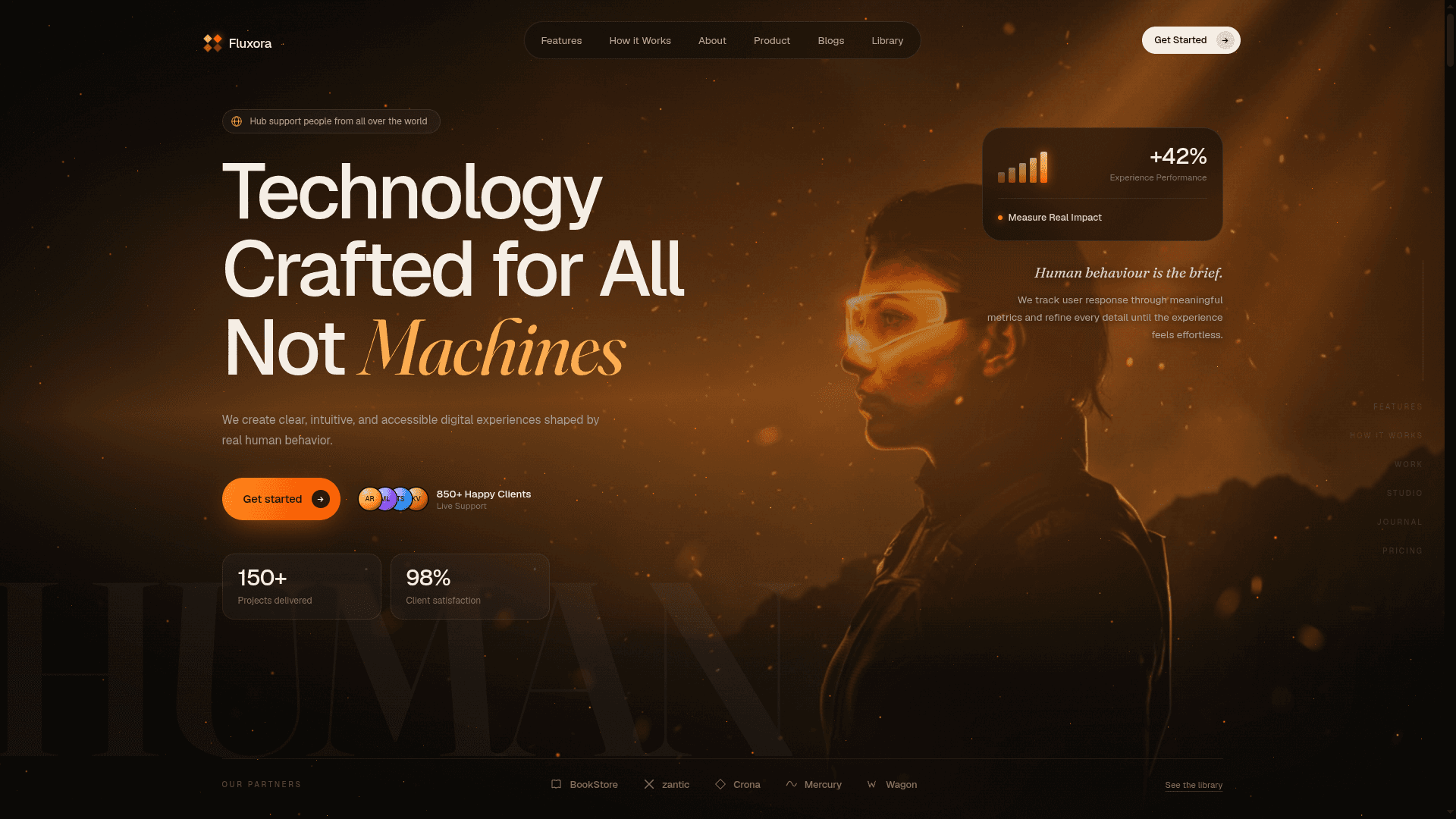 Fluxora, Cinematic Scroll SaaS Landing Page Template