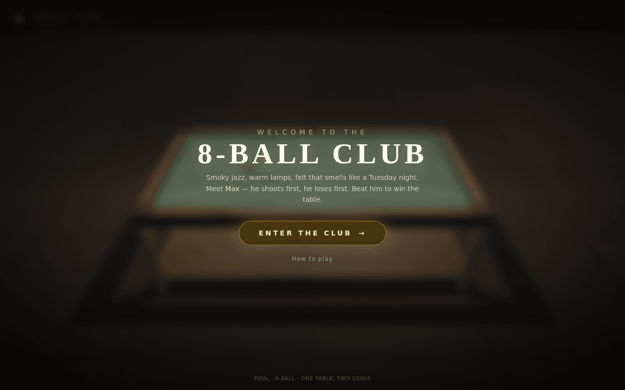 3D 8-Ball Pool, Game Landing Page Template