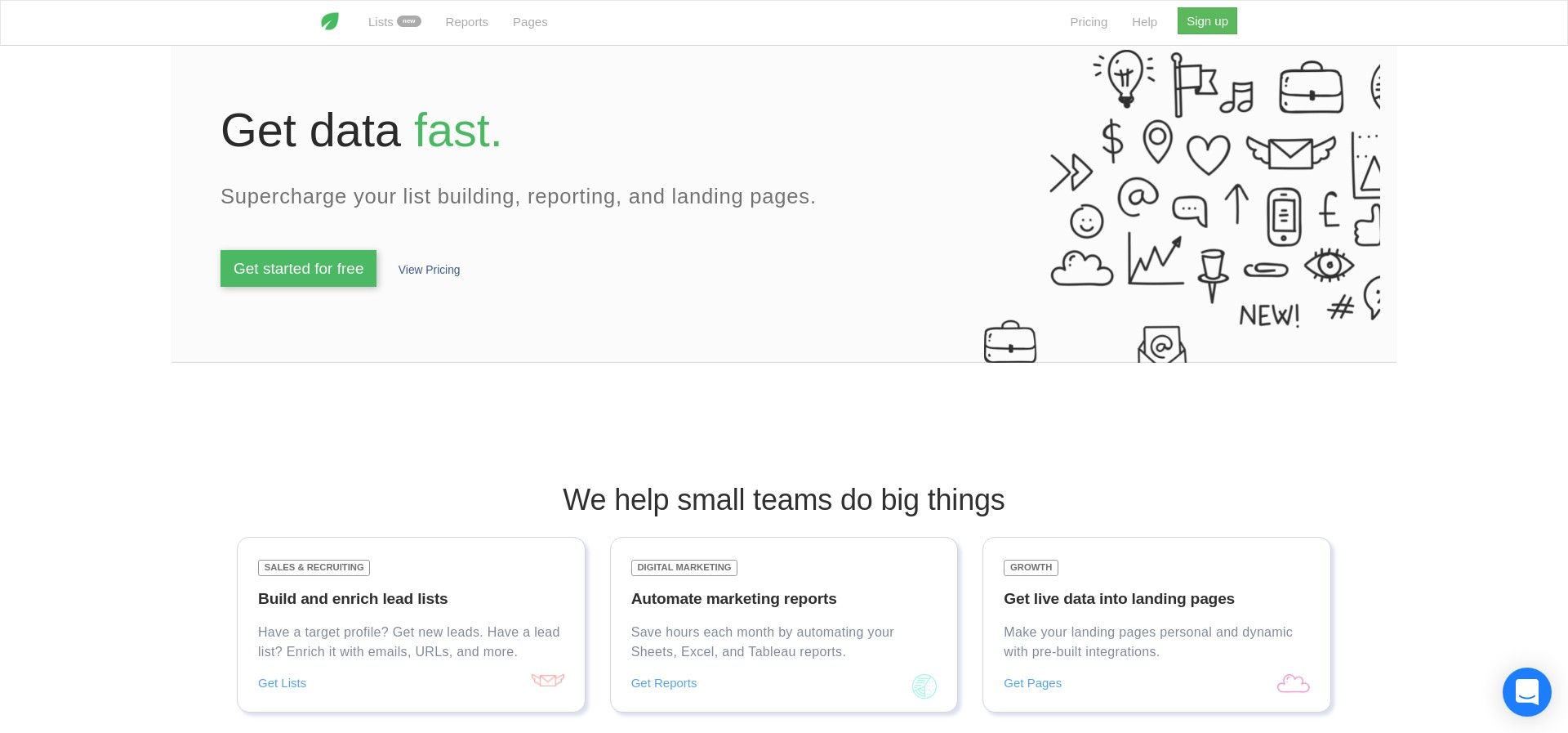 Blockspring - get data for prospecting, reports, and landing pages