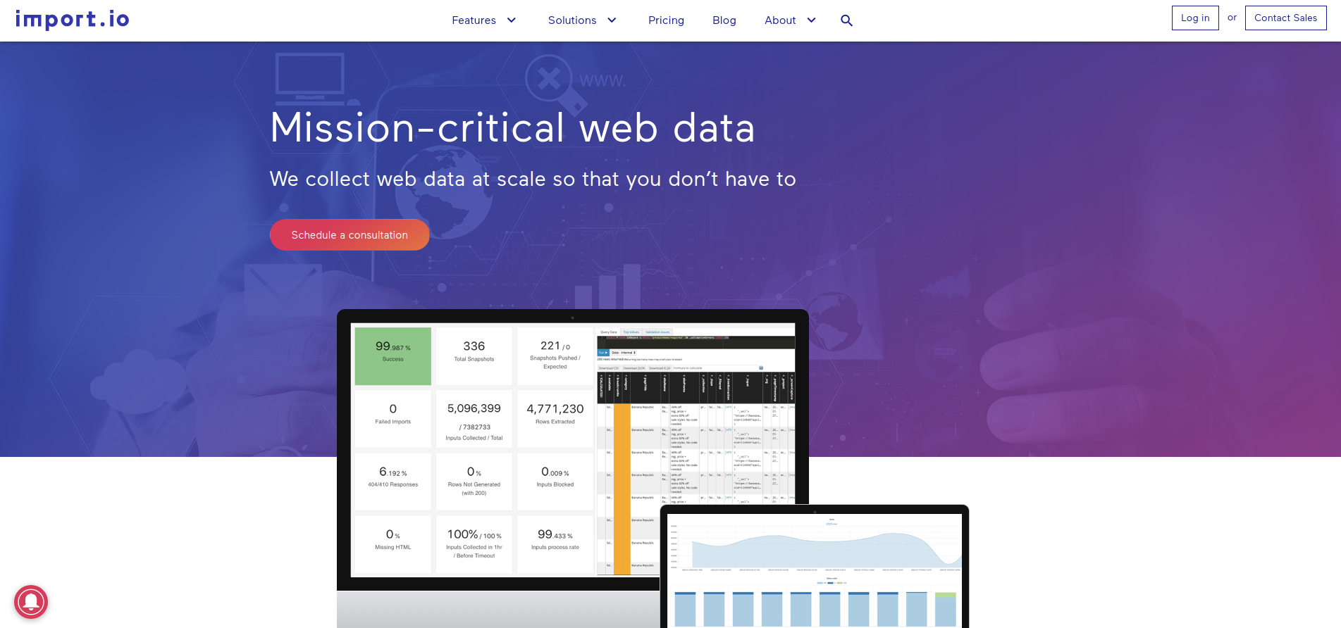 Web Data Integration - Import.io - Data Extraction, Web Data, Web Harvesting, Data Preparation, Data Integration