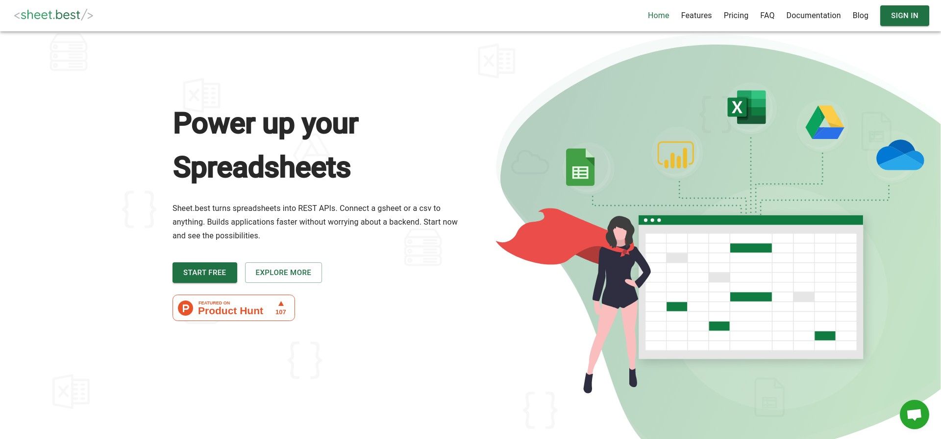 sheet.best · Turn your google sheets into a REST API