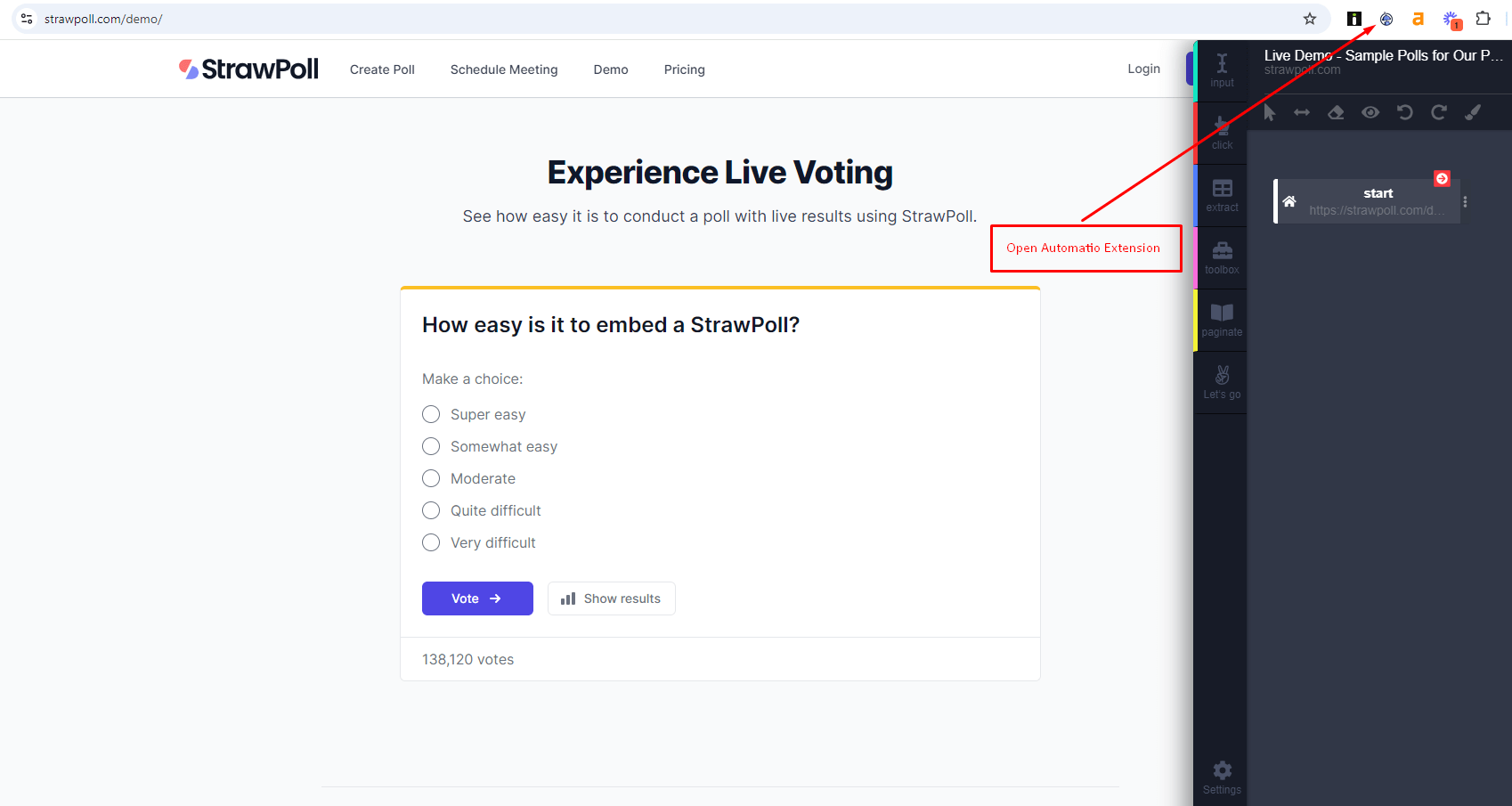 Vote Bot Chrome Extension - automatio.ai