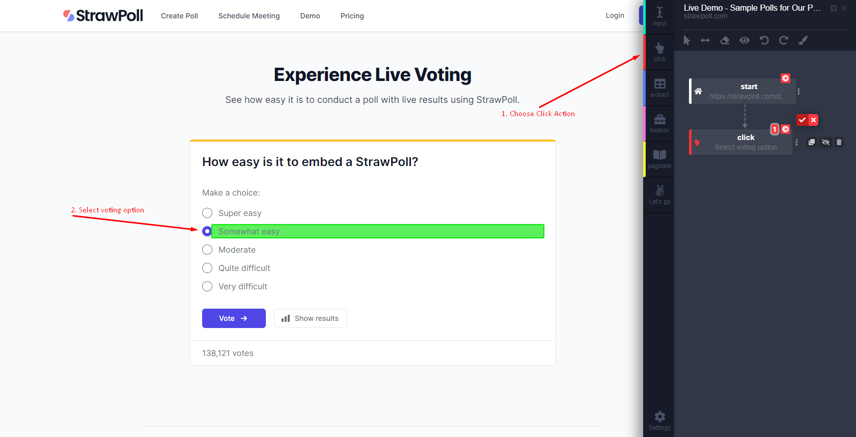 Vote Bot Select Answer - automatio.ai