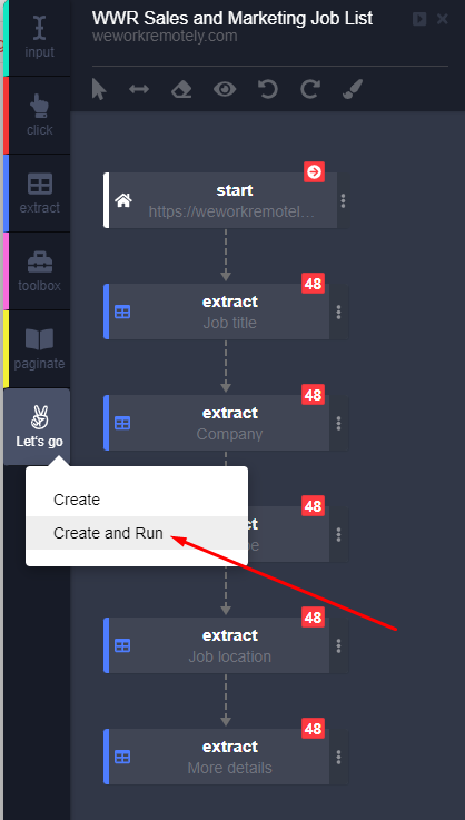 create and run bot - automatio.ai